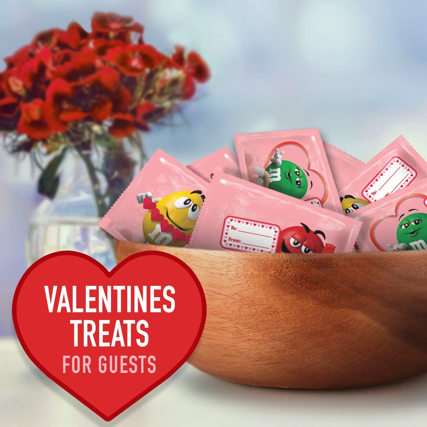 M&Ms Milk Chocolate Valentines Day Exchange Candy, 12.13 Oz (27Piece), 12.13 Oz