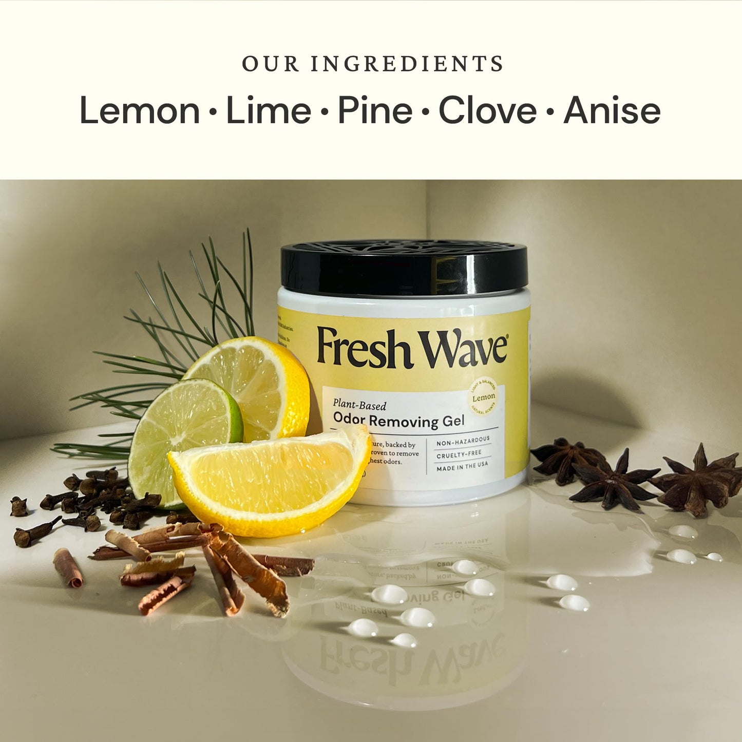 Fresh Wave Lemon Odor Removing Gel, 15 oz. | Odor Absorbers for Home | Safer Odor Relief | Natural Plant-Based Odor Eliminator | Every 15 oz. lasts