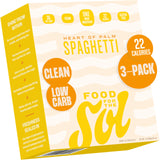 Food for the Sol Hearts of Palm Pasta (3-Pack) - Vegan, Al Dente Low Carb Spaghetti Noodles - Clean, Delicious Plant Based Vegetable Spaghetti