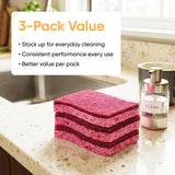 Kitchen Sponges for Washing Dishes, Non-Scratch Cellulose Dish Scrub Sponges, Cleaning Sponges for Household Use, Safe Cleaning Products, Kitchen