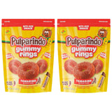 De la Rosa Pulparindo Gummy Rings Candy 9oz Bag (2 Pack) - Mildly Spicy Soft & Chewy Mexican Candy, Bite-Size Snack, Watermelon, Tamarind or Mango