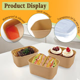 Gdotmely 50 Pack Paper Food Containers with Lids,35 oz Kraft Paper Bowls,Cardboard Meal Prep Containers with Lids for Salad,Snacks,Desserts,Hot/Cold