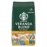 Starbucks Ground Coffee, Starbucks Blonde Roast Hot or Iced Coffee, Veranda Blend, 12 oz