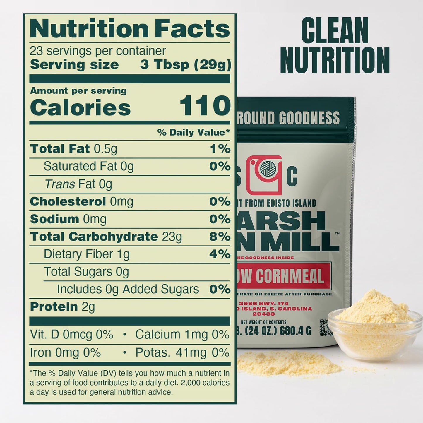 Marsh Hen Mill Stone Ground Yellow Cornmeal | Premium Heirloom Corn Flour | All Purpose Flour For Baking & Cooking | Consistent Results | Grown on
