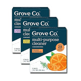 Grove Co. Multi-Purpose Cleaner, Refill Concentrate (6 x 1 Fl Oz) Plant-based Household Cleaning Supplies, Ammonia & Chlorine Free, No Plastic Waste