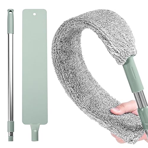 Sakerplus Retractable Gap Dust Cleaner, Artifact,Extendable Duster Cleaning Tool for Hard-to-Reach Areas, Reusable Washable Dusting Wand