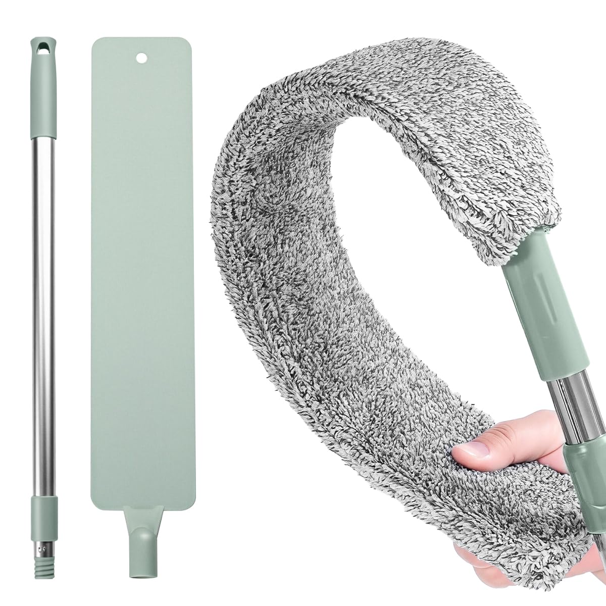 Sakerplus Retractable Gap Dust Cleaner, Artifact,Extendable Duster Cleaning Tool for Hard-to-Reach Areas, Reusable Washable Dusting Wand