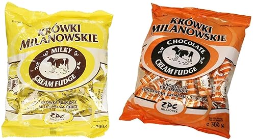Krowki Milanowskie Milky and Cocoa Cream Fudge 2 Pack Soft Candies Chockolate Candy