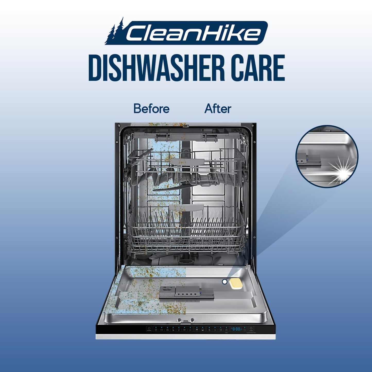 Dishwasher Cleaner Tablets - 24 Pack Dishwasher Cleaner and Deodorizer for Hard Water, Limescale, Calcium Buildup, Grease & Odors - Septic Safe Citric
