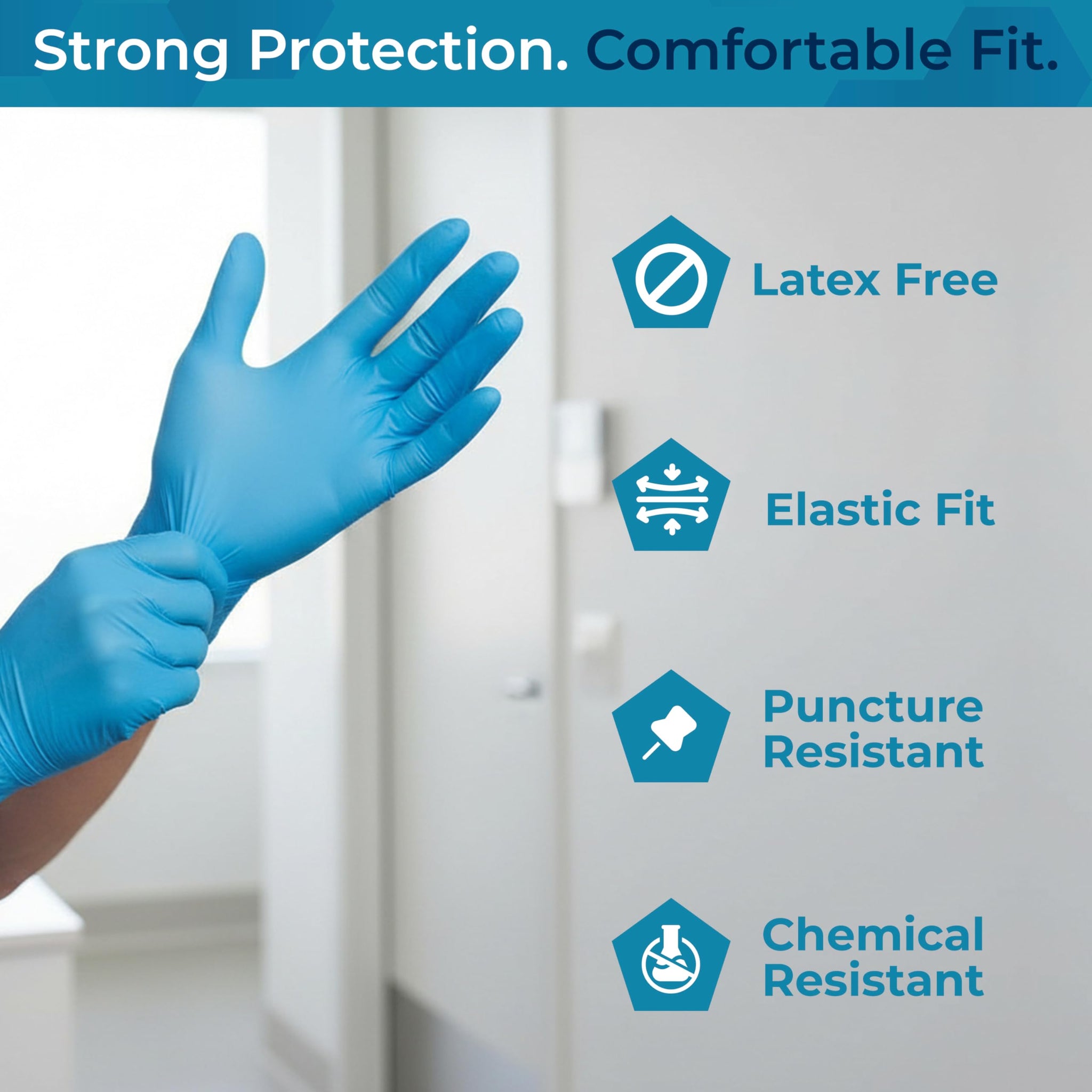 VOS Disposable Gloves| Heavy Duty | Powder Free | Latex Free Rubber | 1000 Count Box |food Safe (10 boxes of 100, X-Large)