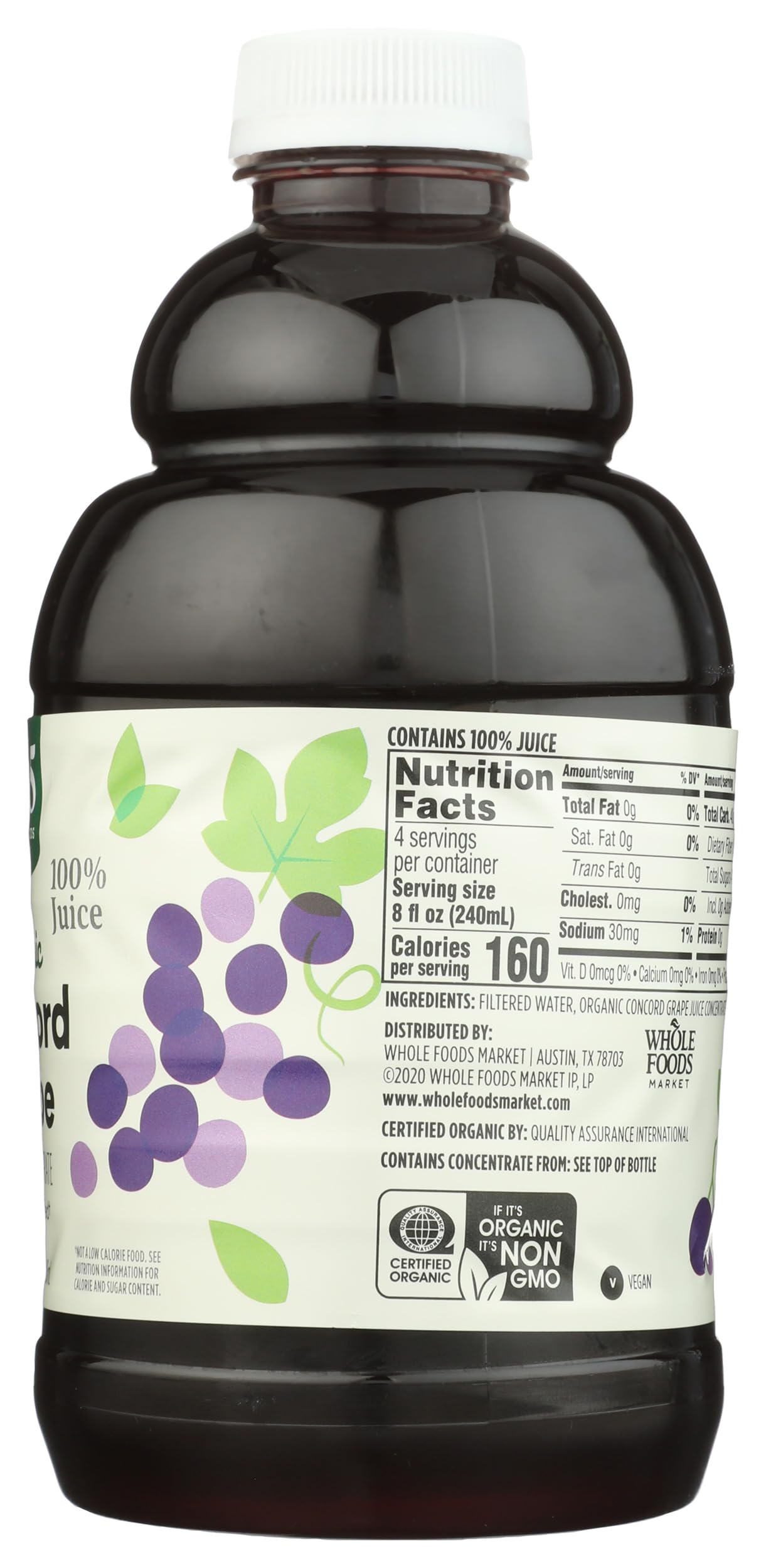365 by Whole Foods Market, Organic 100% Juice, Concord Grape, 32 fl oz