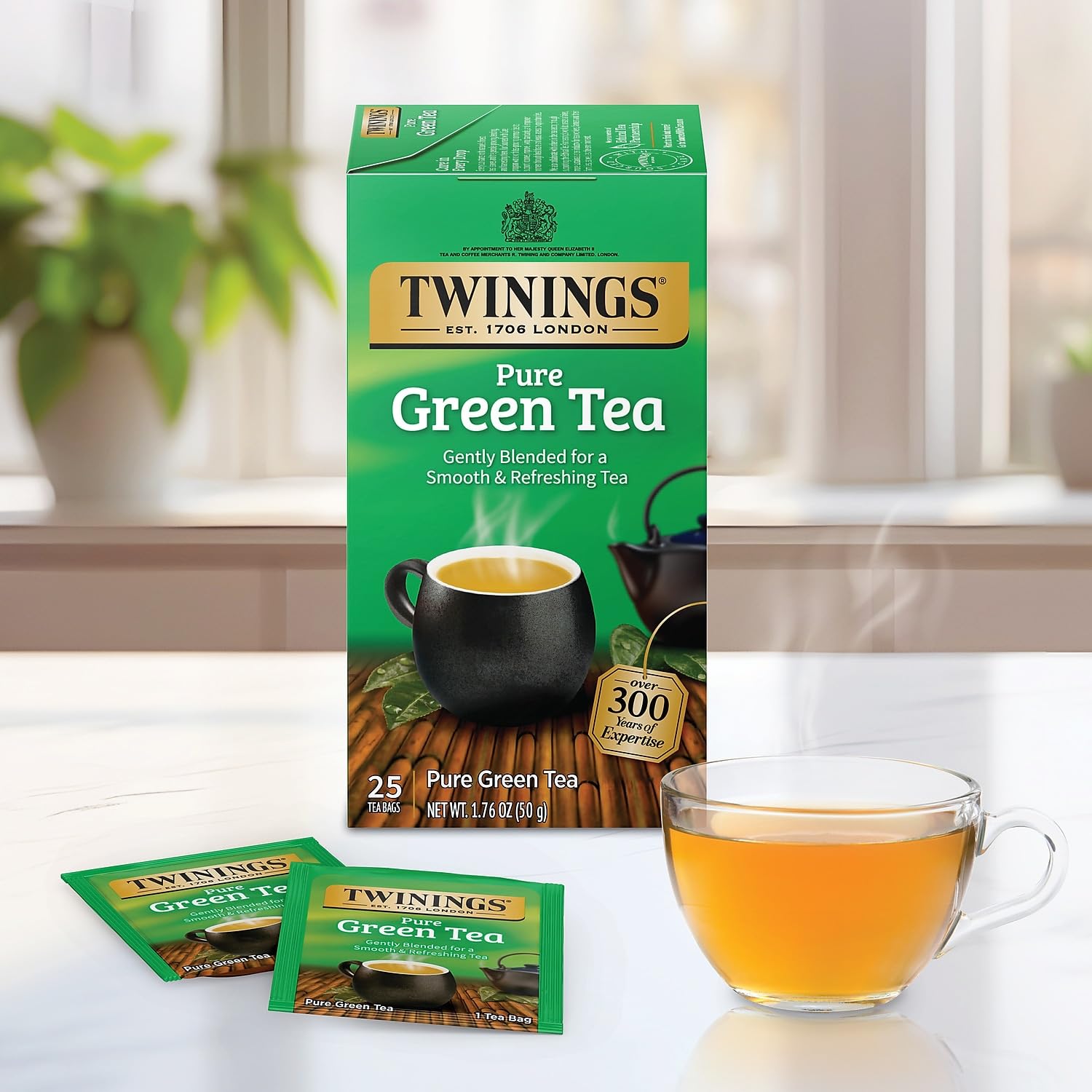 Twinings of London Pure Green Tea Bags, 25 Count