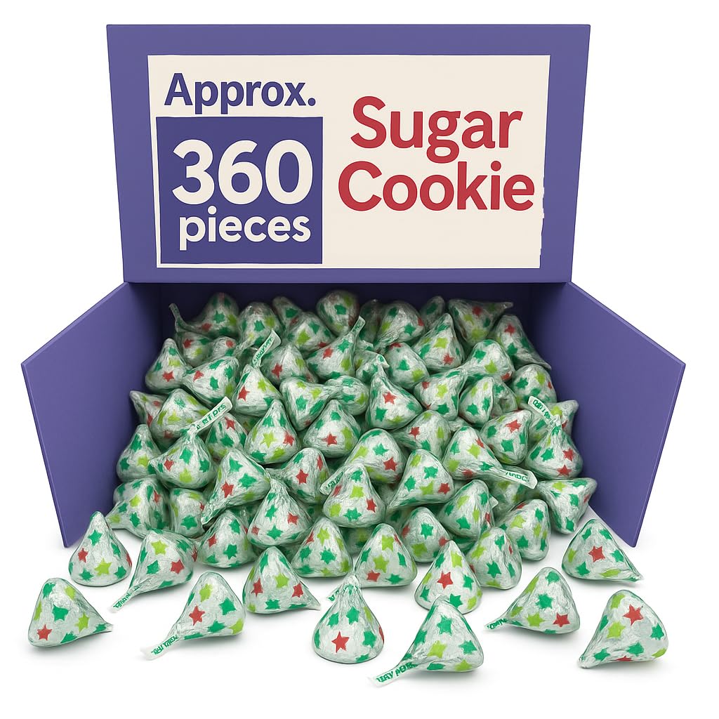 Kissis Sugar Cookie Flavored White Crème with Bits of Cookie Pieces | 4 Pounds (Approx. 360 Pieces) | Limited Edition | Bulk Individually Wrapped