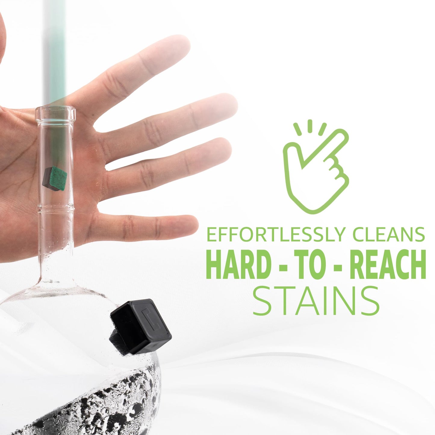 Chubbs Replacement Scrubb Pads (Square - 40 Pack) - Fits Any Magnetic Glass Cleaner with Hook Attachment, Designed Scrubb | Removes Built-Up Stains