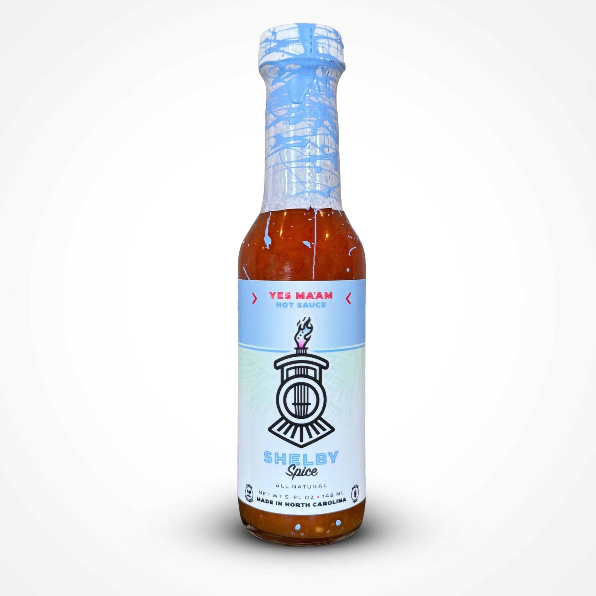 Yes Ma'am Hot Sauce - Medium Heat - Made in Small Batches in North Carolina with Family Farm Serrano & Ghost Peppers, Premium Cane Vinegar, and Garlic