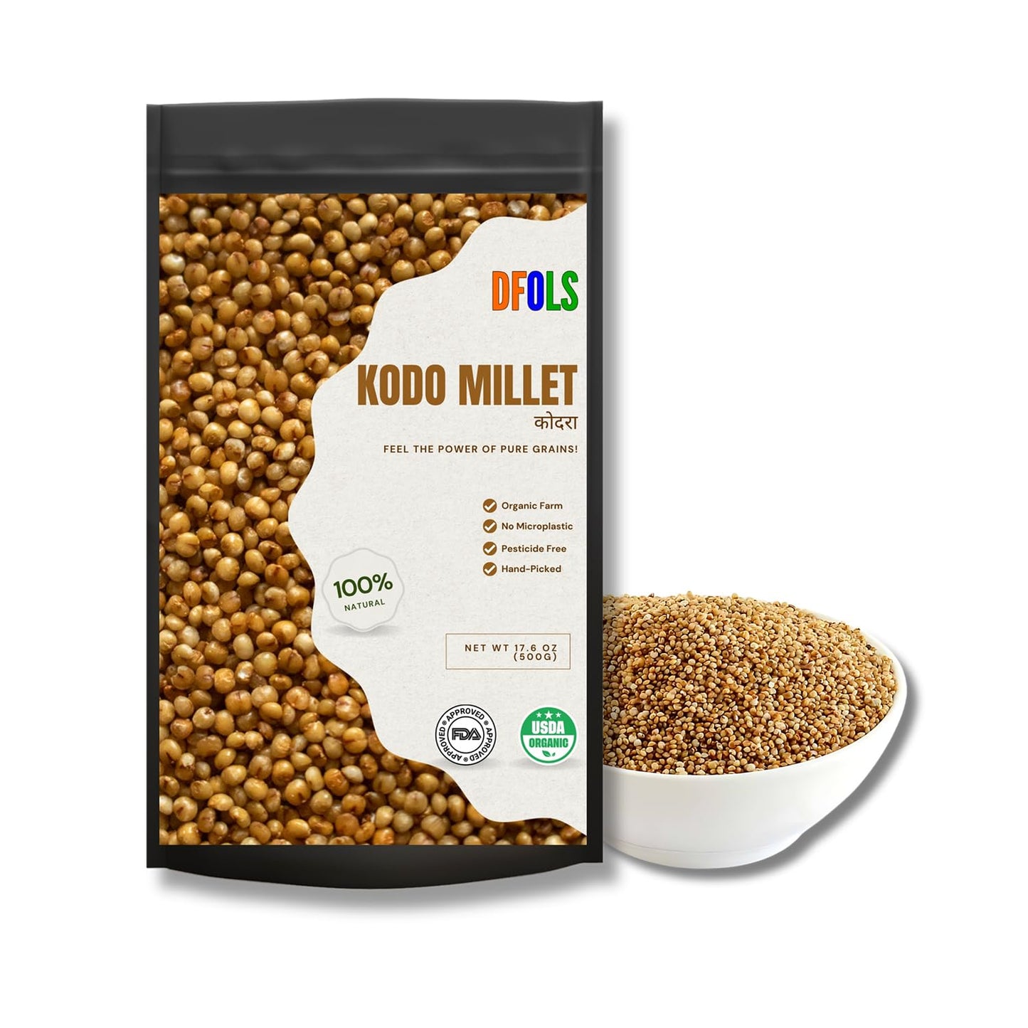 DFOLS Kodo Millet Whole Grain Mild Earthy Flavor for Cooking 0.55lb 8.82oz (250g) Premium Quality ??????
