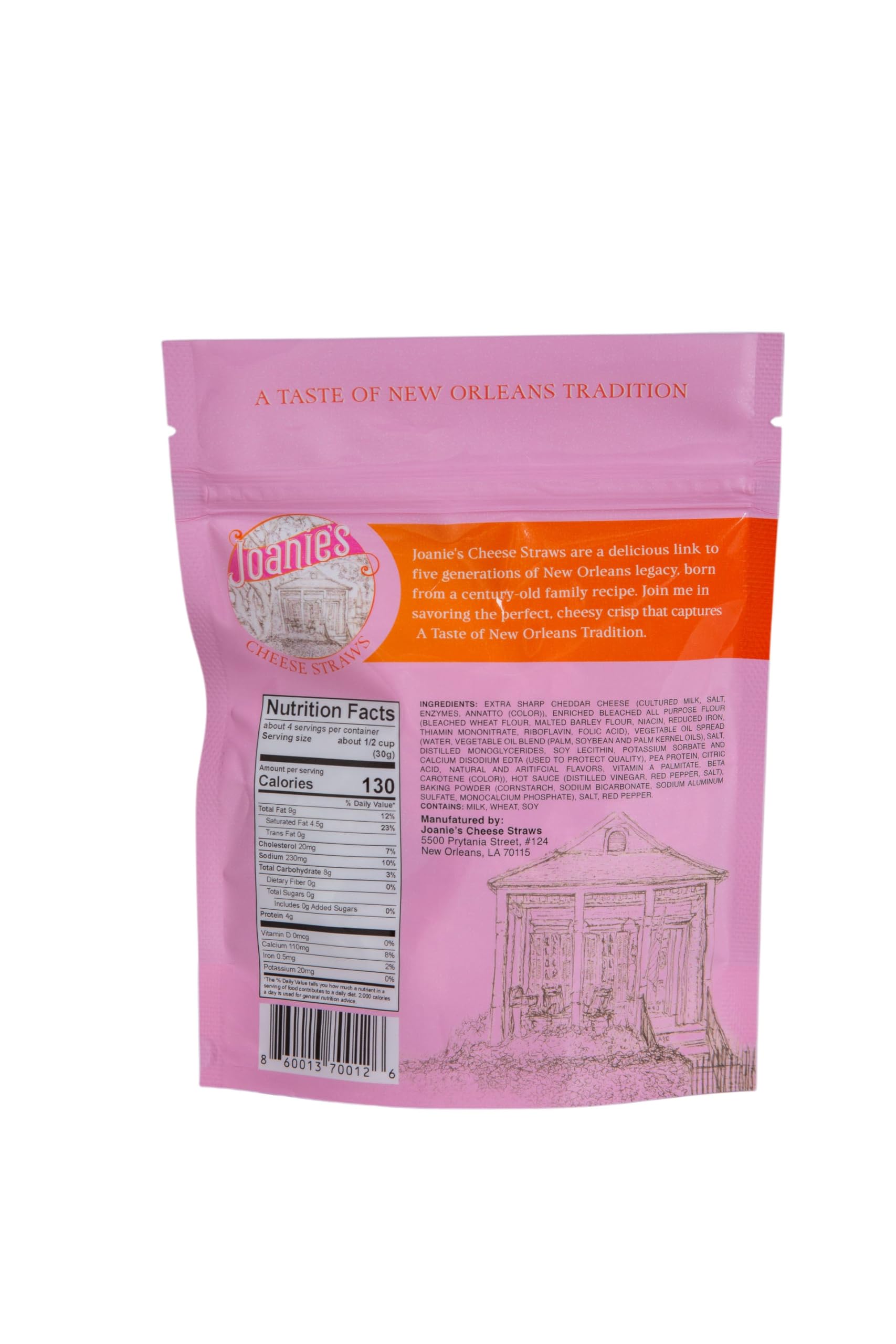 Joanie's Cheese Straws - Spicy Crisp Cheddar - Authentic Southern Snack - Large Bag (4oz)