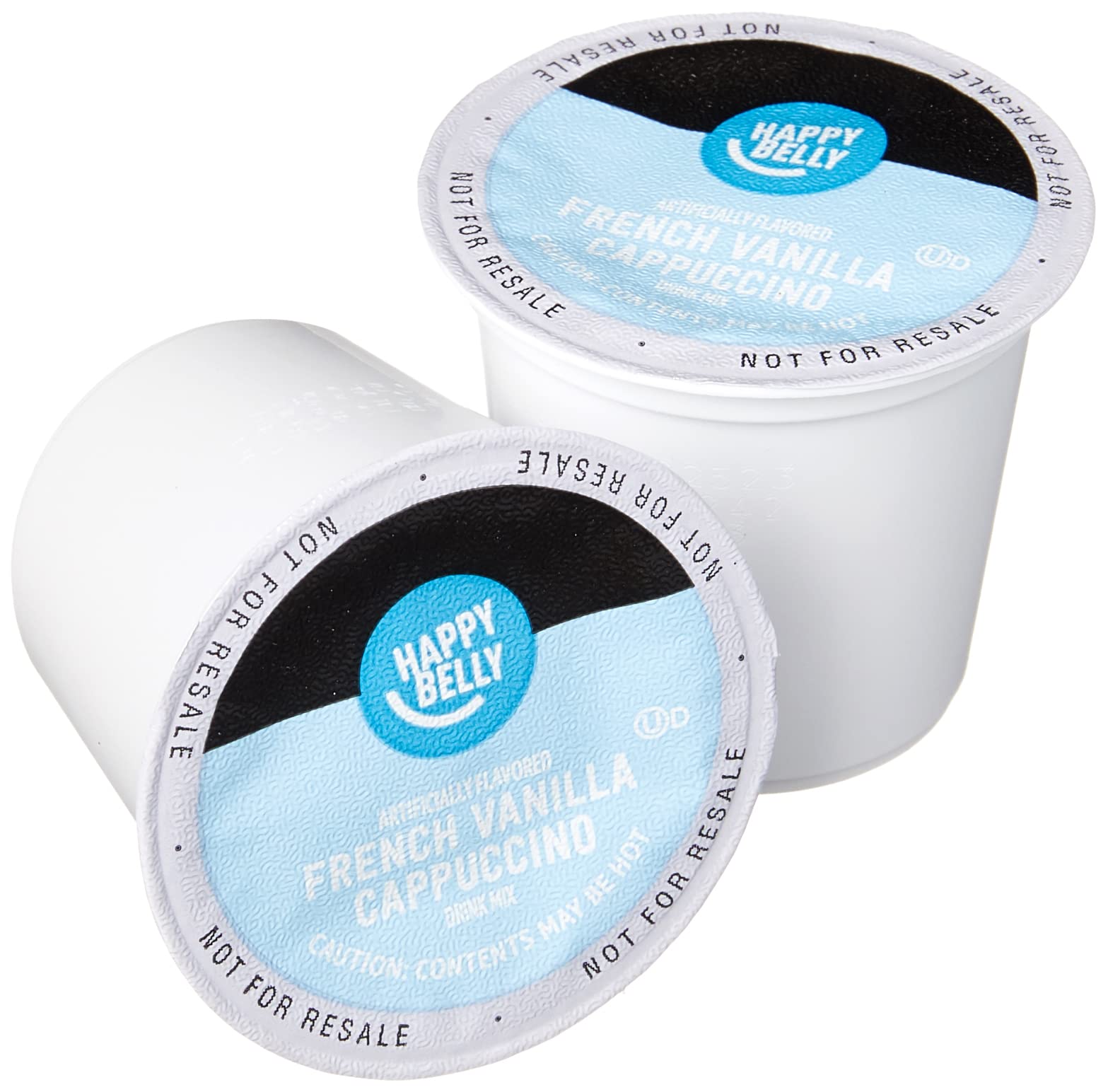 Happy Belly Cappuccino Coffee Pods Light Roast Compatible with 2.0 K-Cup Brewers, French Vanilla Flavored, 24 Count, 12.7 Ounce