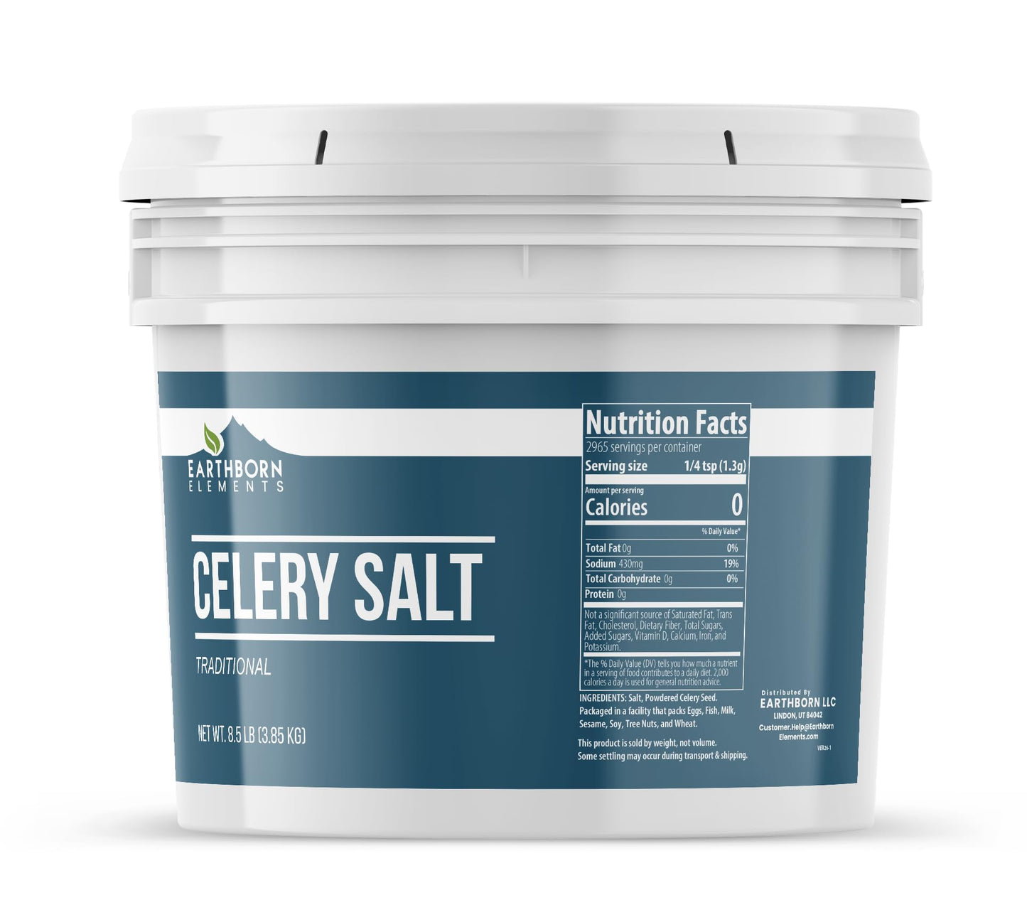 Earthborn Elements Celery Salt 1 Gallon Bucket, Bold & Fresh, Traditional Seasoning