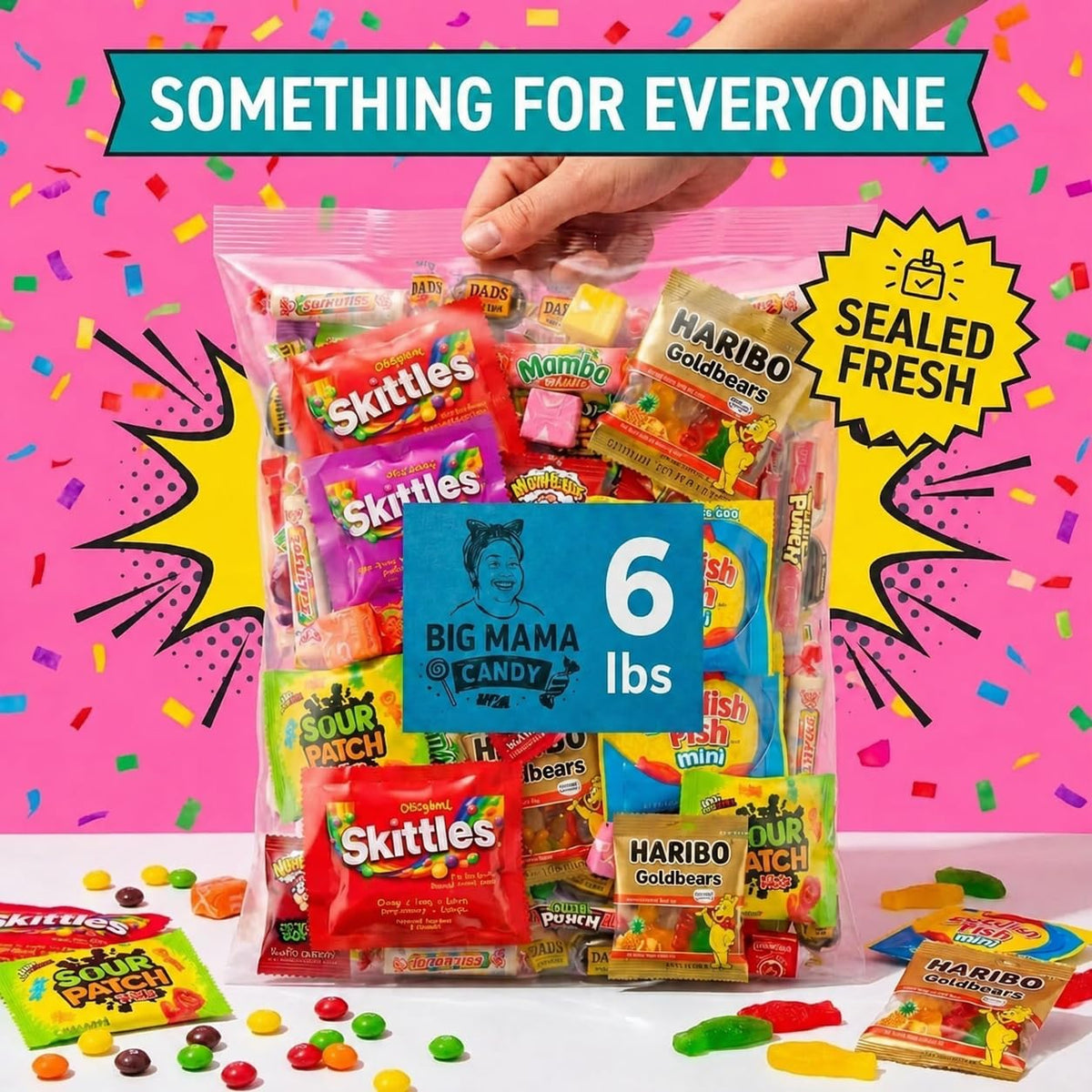 Big Mama Assorted Candy Bulk Gummy Sour Variety Pack 6 lb