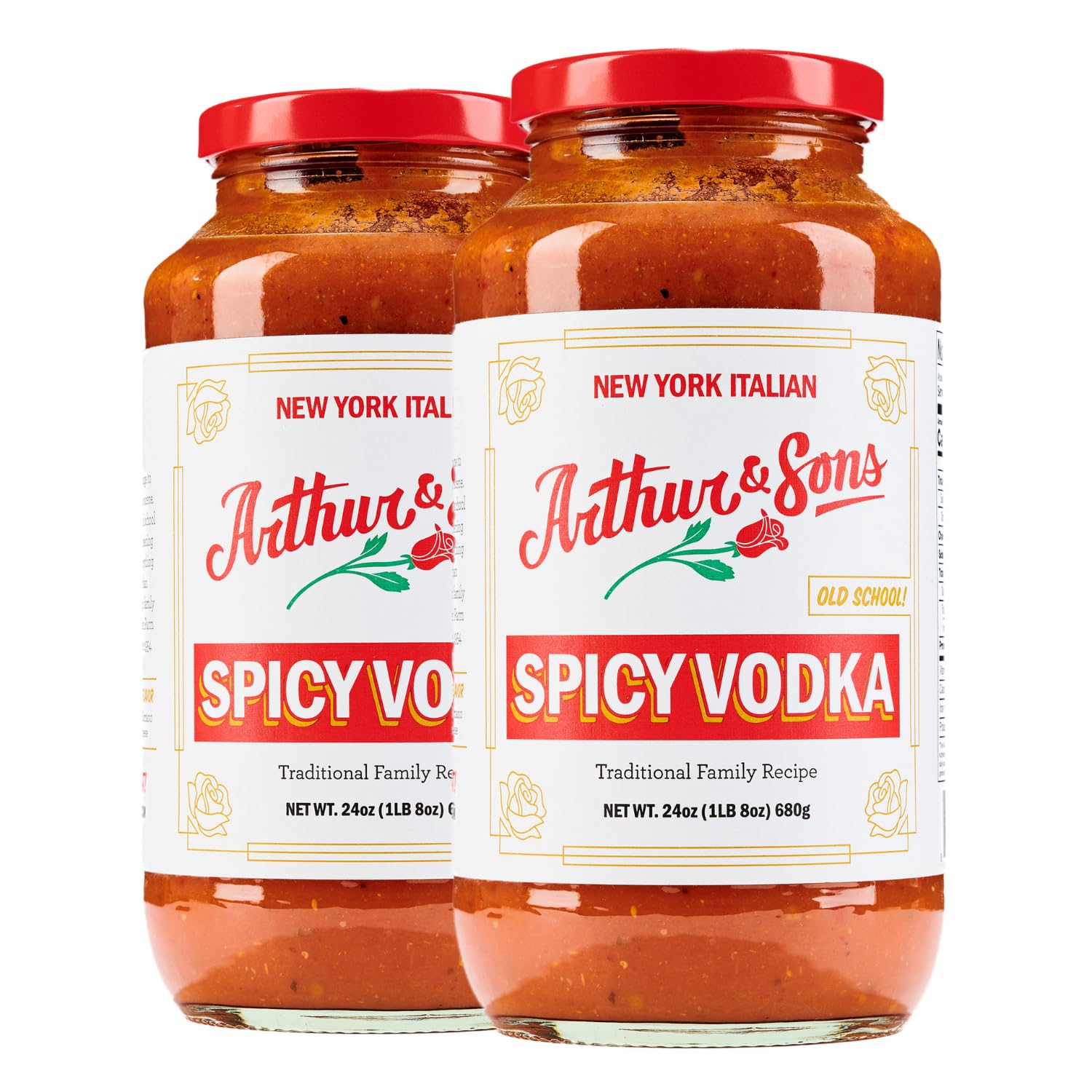 Arthur and Sons Spicy Vodka Sauce - Creamy Italian Recipe with a Kick, Premium Quality, All-Natural Ingredients, Non-GMO, Gluten-Free, Perfect