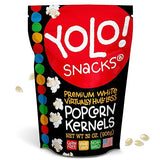 YOLO! Gourmet Virtually Hulless Popcorn Kernels, Premium White Butterfly Popping Corn, Non GMO, Gluten Free, Vegan, 32 Oz Resealable Bag (Pack of 1)