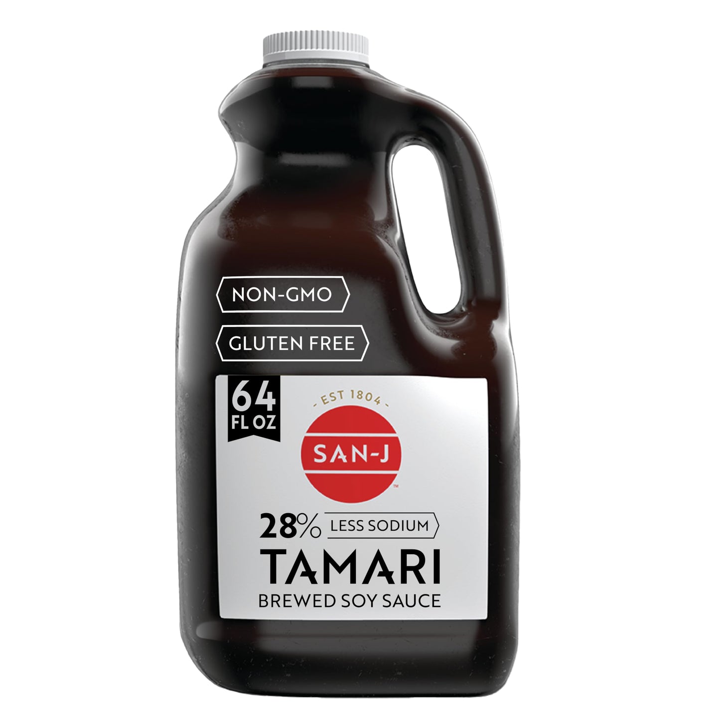 San-J Tamari Soy Sauce, 28% Less Sodium, Gluten Free, Bulk Pantry, 64 oz