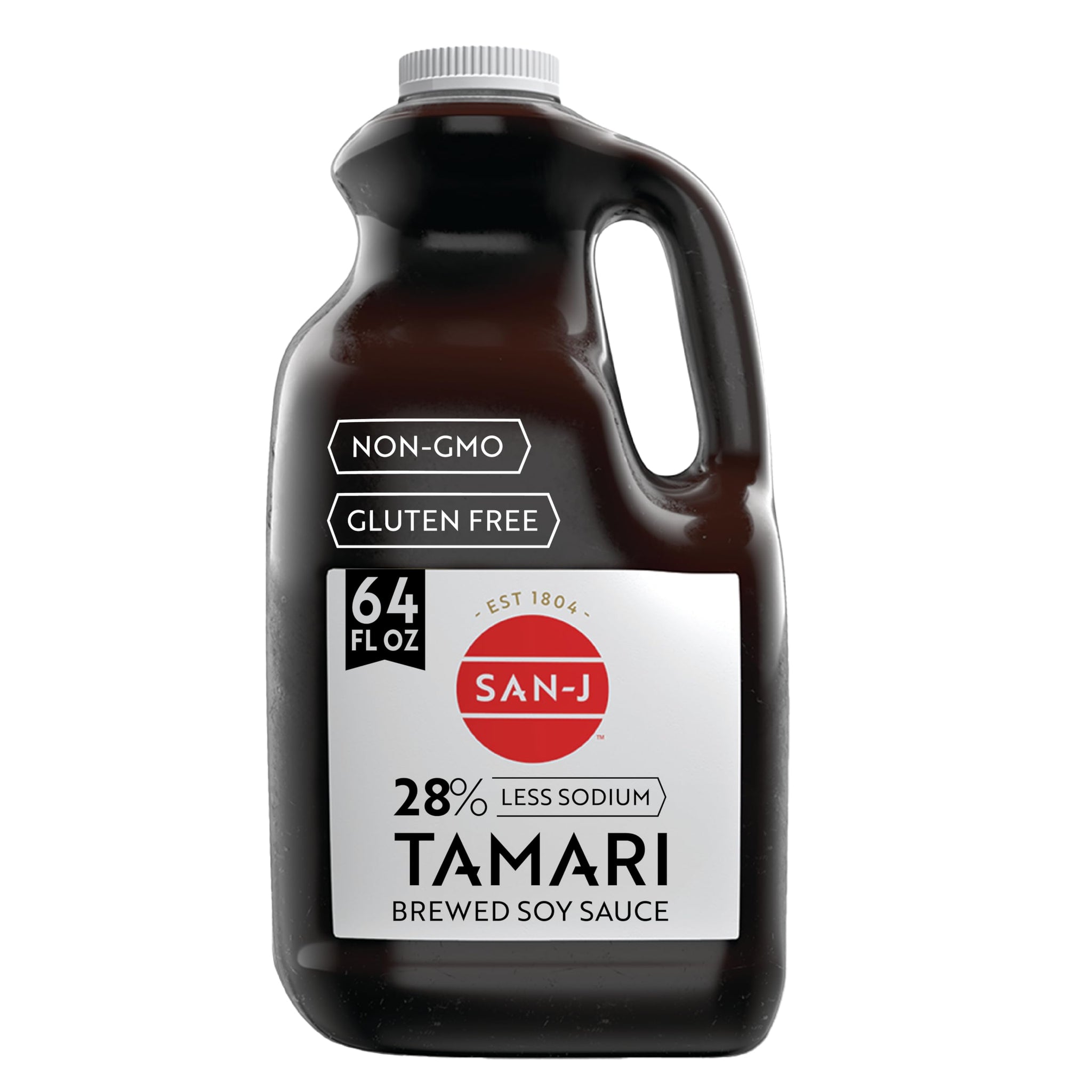 San-J Tamari Soy Sauce, 28% Less Sodium, Gluten Free, Bulk Pantry, 64 oz