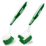 Libman Dish Brush Set with Long Handle - Deep Cleaning Brushes - Dish Scrubber & Scraper - Kitchen Scrub Brush for Dishes, Sinks, Pots, Pans