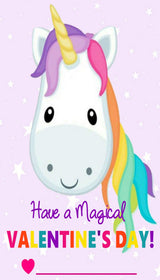 16 Unicorn Valentine Cards With Candy Mini Twisty Pop Sucker for Kids Classroom Party - Set of Exchange Cards with Candy for 16 Children