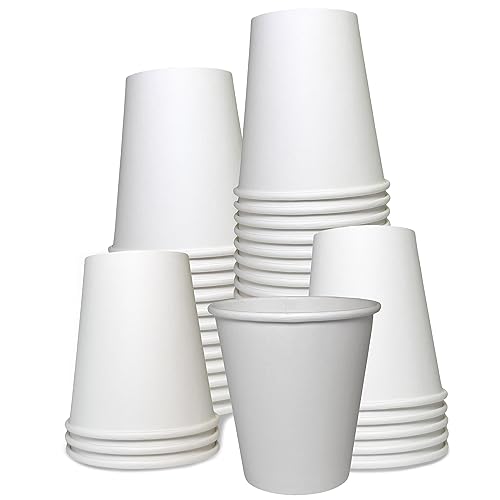 EcoQuality 2 Pack of 500 ct - White Hot Drink Paper Cups 10 oz Disposable Coffee Cups, Recyclable, Compostable, Great for Office, Breakrooms