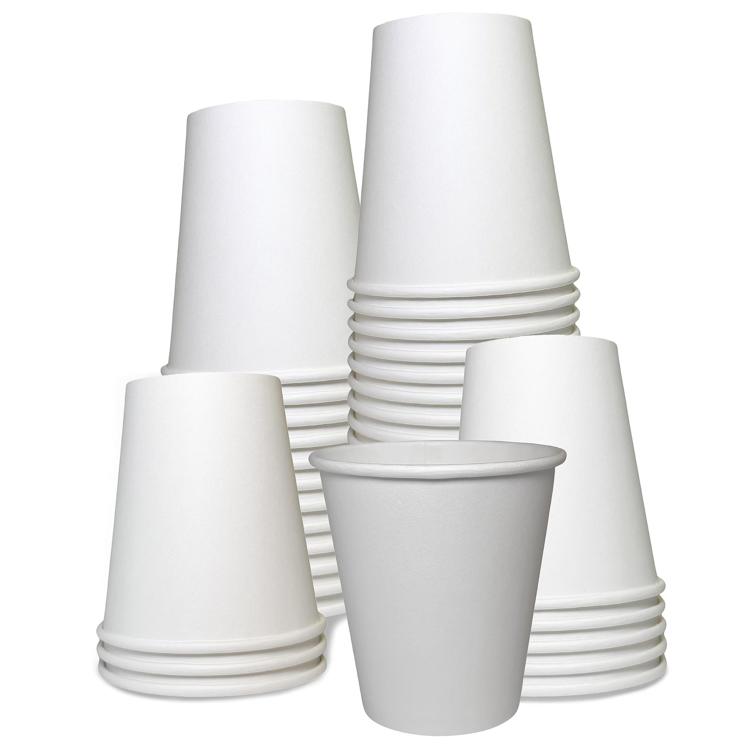 EcoQuality 2 Pack of 500 ct - White Hot Drink Paper Cups 10 oz Disposable Coffee Cups, Recyclable, Compostable, Great for Office, Breakrooms