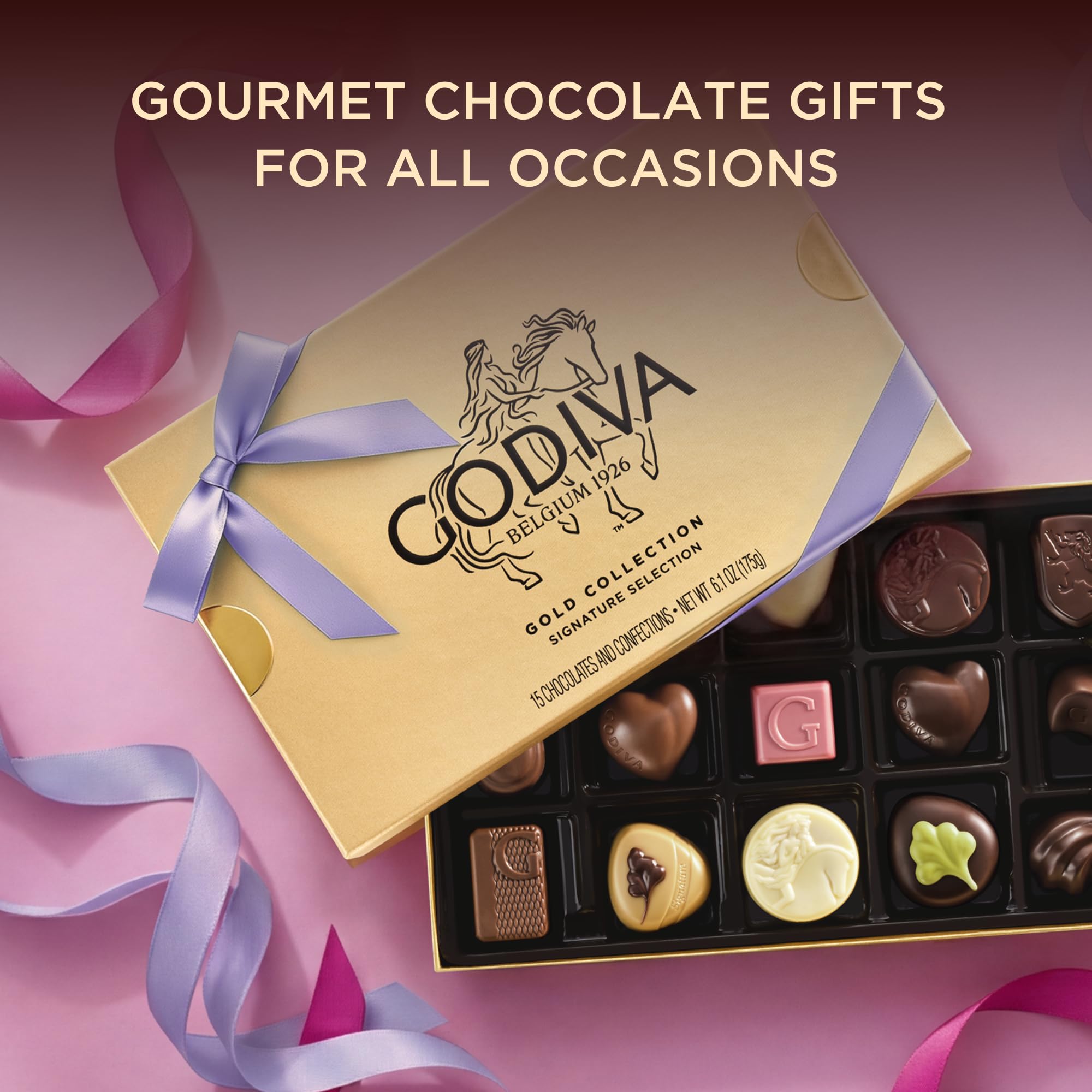 Godiva Gold Assorted Chocolate Gift Box, Belgian Dark & Milk Chocolates with Pralinés, Ganaches & Caramels, Gourmet Gift for Birthday, Holidays