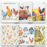 SWEDEdishcloths - Cellulose Sponge Dish Towels - Mixed Set of 6 (One of Each Design) Chickens Swedish Dish Cloths