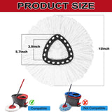 12 Pack Spin Mop Replacement Heads, 100% Microfiber Spin Mop Refill for Easy Wring Compatible with Triangle Spin Mop, 360 Degree Spinning Mop Replace