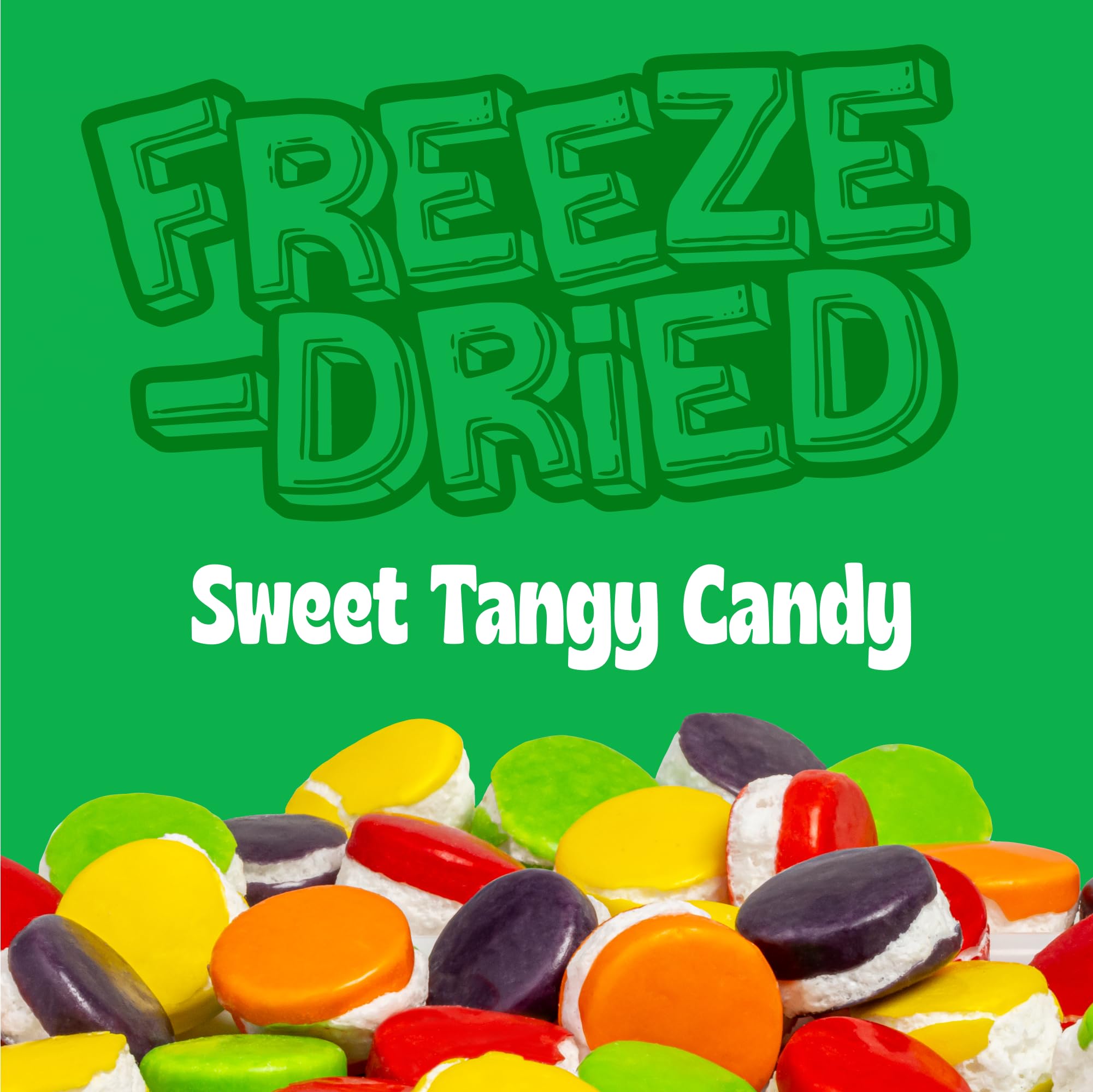 Freeze Dried Sweet Tarts-Style Candy, Crazy Candy Tangy Tarts - Intense Tart to Sweet Flavor Journey, Bold Fruity and Sour Candy