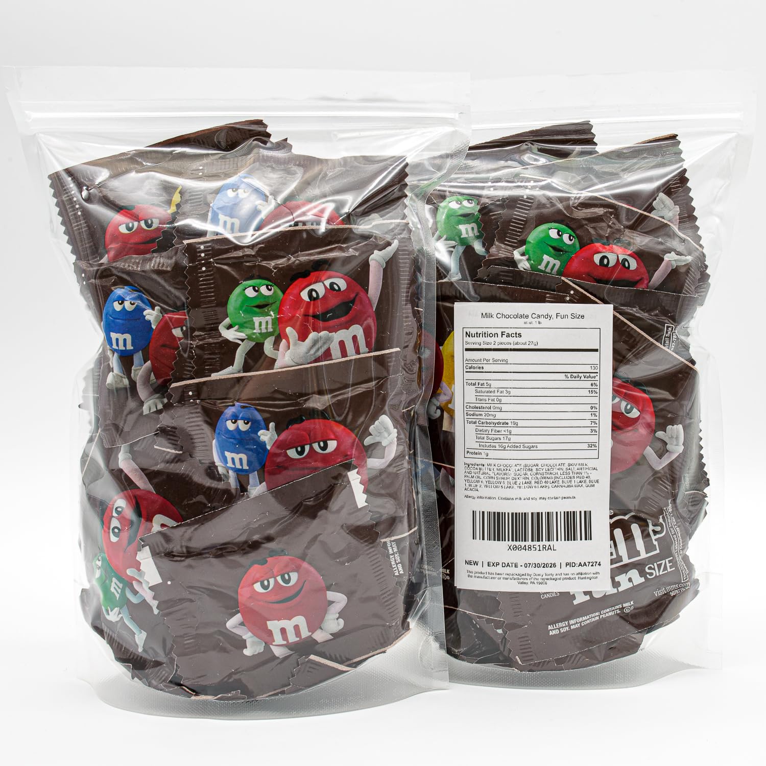 Milk Chocolate Candy 1 lb - Bulk Bag, Fun Size, Individually Wrapped Pack