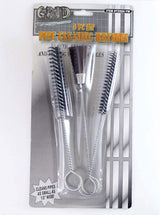 GRID 3 Piece Long Pipe Cleaning Brushes | 7½" (19 cm) Length | Wire-Wrapped & Broom Shaped | Designed for Spray Guns, Airbrushes & Electronics
