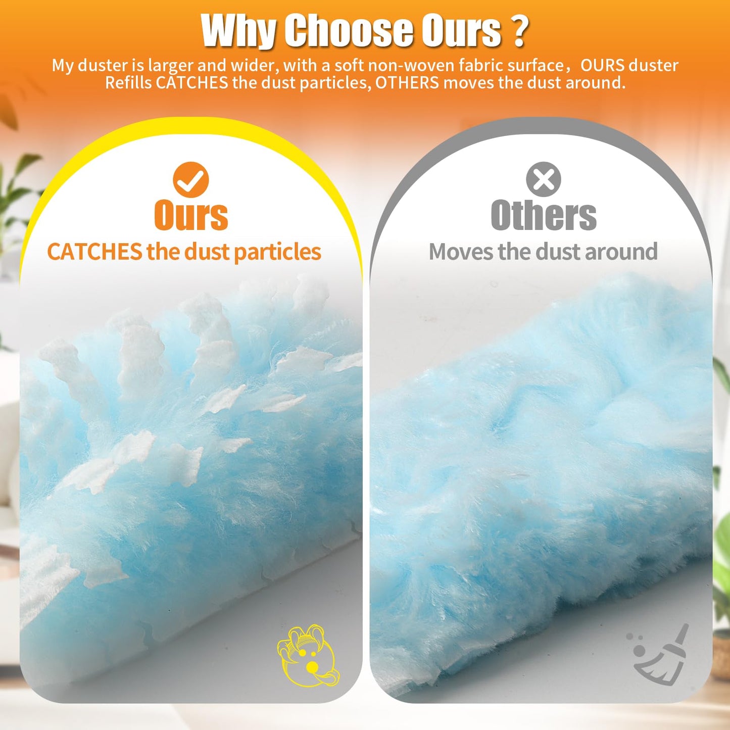 Swilsweep 40 Count Duster Refills with 1 Short Handle & 3 ft Extendable Handle, Compatible with Swiffer Duster, 180° Disposable Microfiber Cleaning