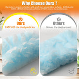 Swilsweep 40 Count Duster Refills with 1 Short Handle & 3 ft Extendable Handle, Compatible with Swiffer Duster, 180° Disposable Microfiber Cleaning