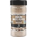 Soeos Organic White Pepper Ground, 4 Ounce, Non-GMO, Freshly Peppercorn Powder Bulk, Packed To Keep Peppers Fresh, Ground White Pepper