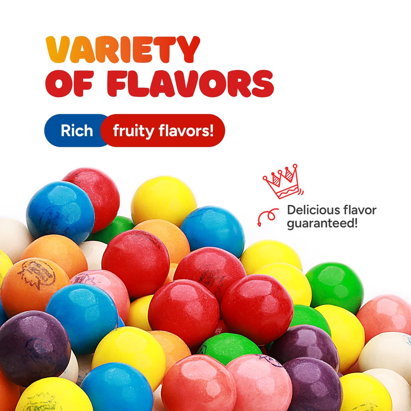 Gumballs for Gumball Machine - 0.5 Inch Mini Gumballs - 22 Lb Bulk Gum Balls for Kids - Gumball Machine Refills - 5800 Pcs Gumballs Bulk Pack - Double
