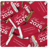 136 Pcs Red Graduation Class Of 2026 Wrapped Miniatures (2.5lb Bag)