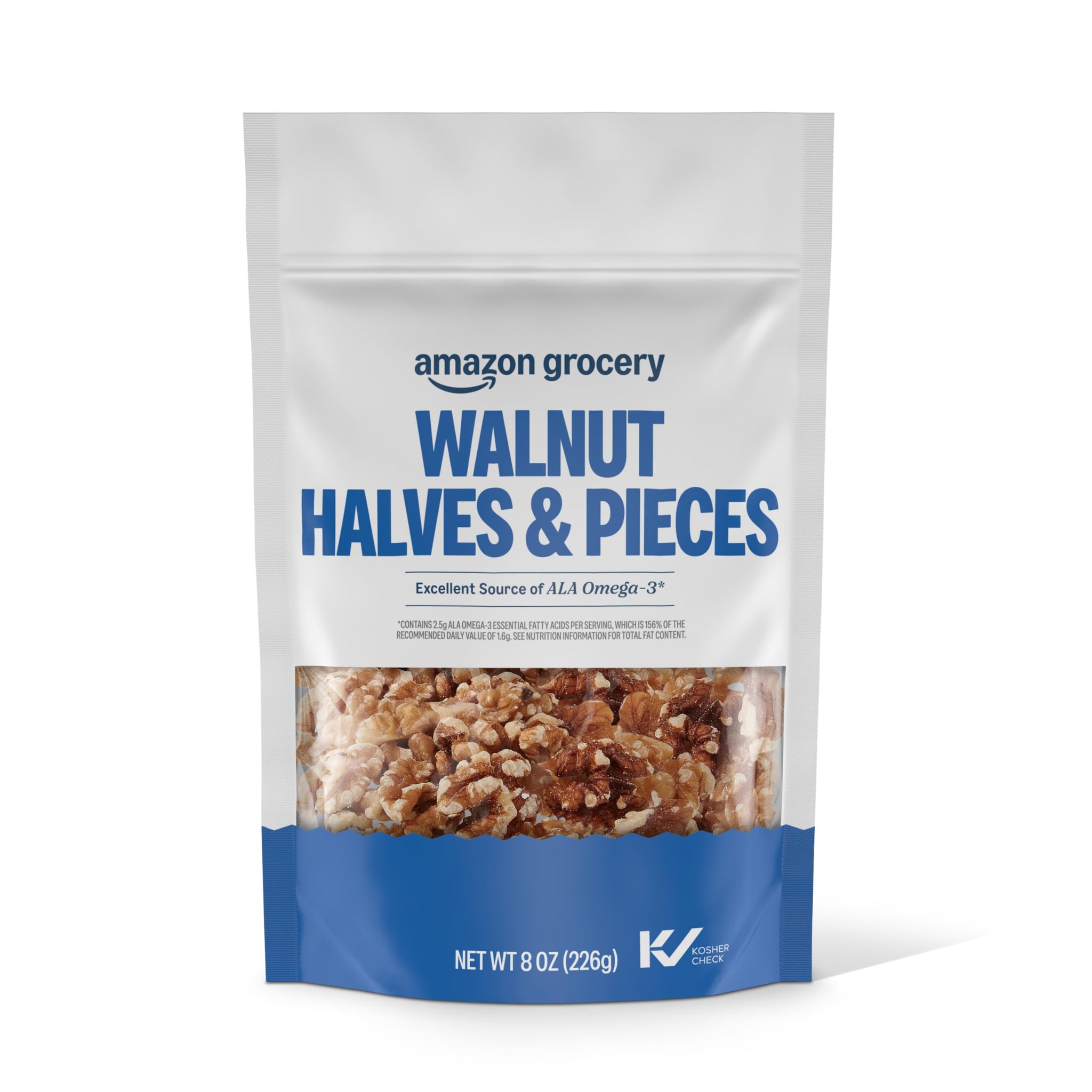 Amazon Grocery, Walnut Halves & Pieces, 8 Oz