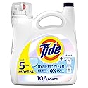 Tide Hygienic Clean Heavy Duty 10x Free Liquid Laundry Detergent, Unscented Scent, 149 fl oz, 106 Loads, HE Compatible