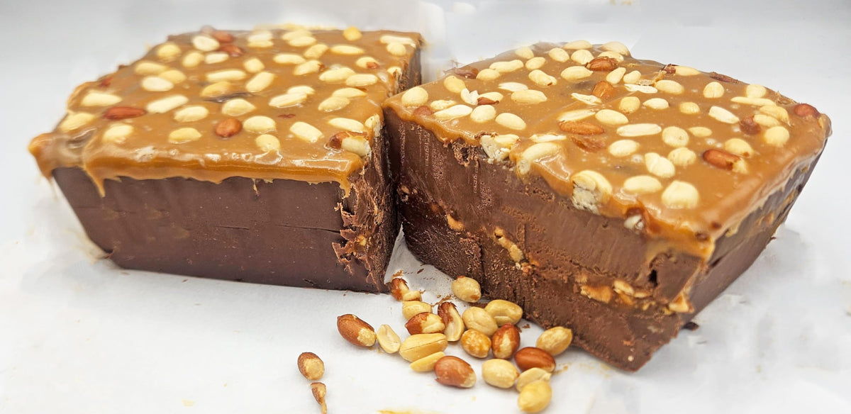 Arndt's Fudgry since 1913, Hand Made Creamy Fudge, Real Butter, Artisanal Fudge One Pound Package (Nutty Caramel Explosion)
