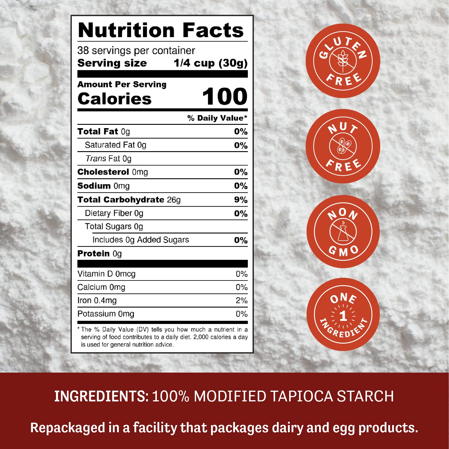Judee's Gluten Free Expandex Modified Tapioca Starch - Gluten Free Baking - Thickener for Tortillas - 40 Oz