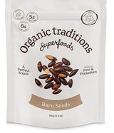 Organic Traditions Roasted Baru Seeds, Nut Free Plant Based Snack, Wildcrafted Baru Nuts With Crunchy Texture And Nutty Flavor, High Fiber Source