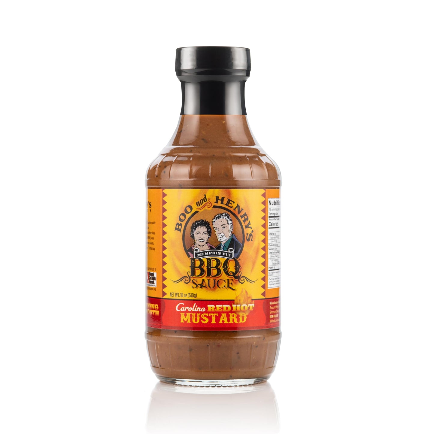 Boo and Henry's BBQ Carolina Red Hot Mustard Sauce for Barbecue, Signature Ghost Pepper Mustard Hot Sauce for Wings, Brisket, Sandwiches, No