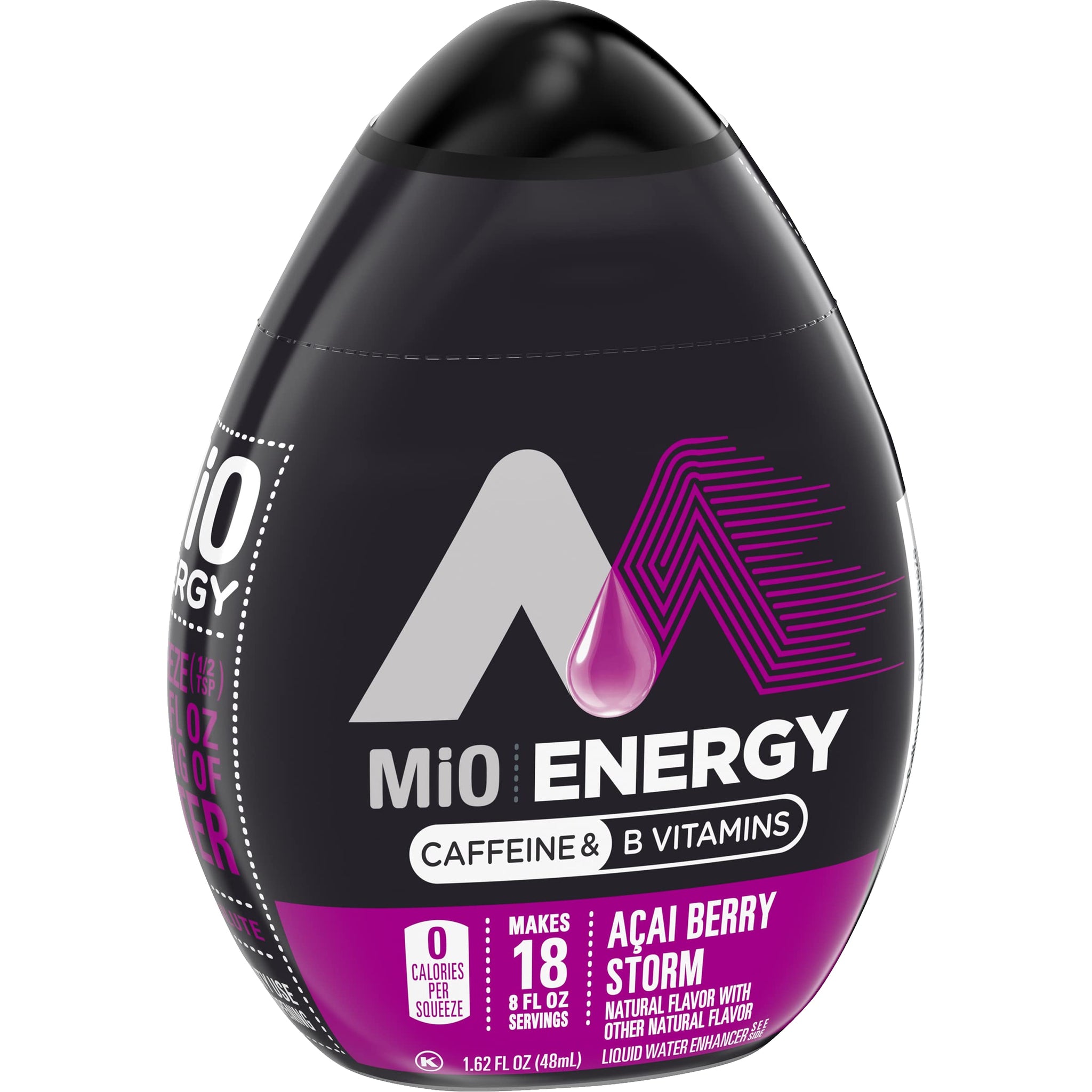 Mio Energy Liquid Water Enhancer Acai Berry Storm Caffeine & B Vitamins 1.62 FL OZ (Pack of 2)